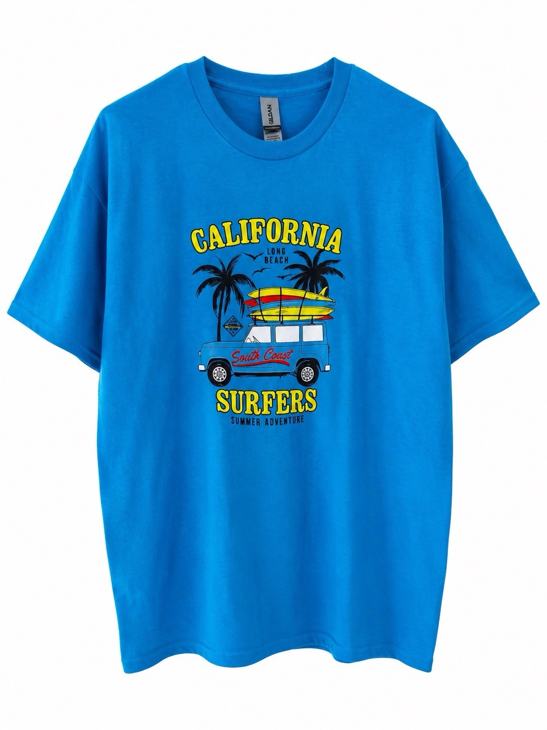 NEW California Surfers Long Beach T-Shirt Beach Van Graphic Tee Unisex Size L