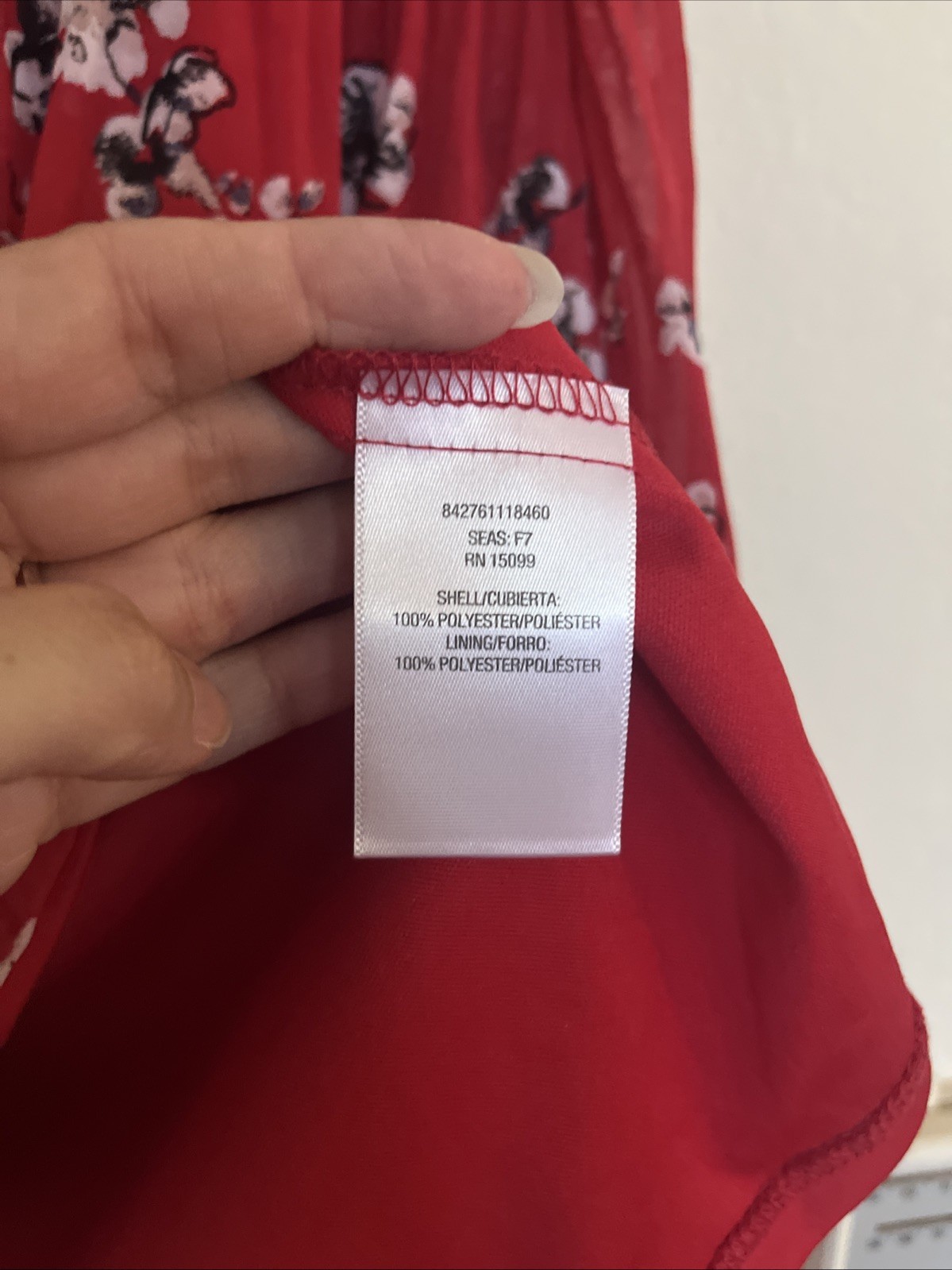 Simply Emma 3/4 Wide Sleeve Babydoll Lined Floral Red Top Blouse SZ 3X