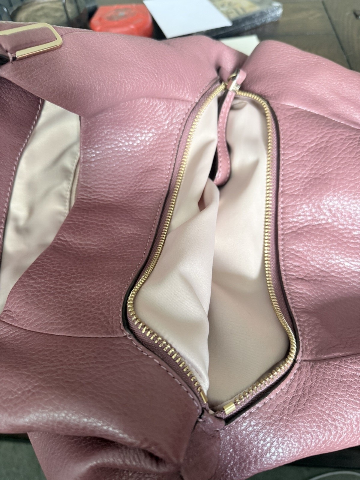 Coach Madison Phoebe Misty Mauve Pebbled Leather Shoulder Bag 26224 Gold