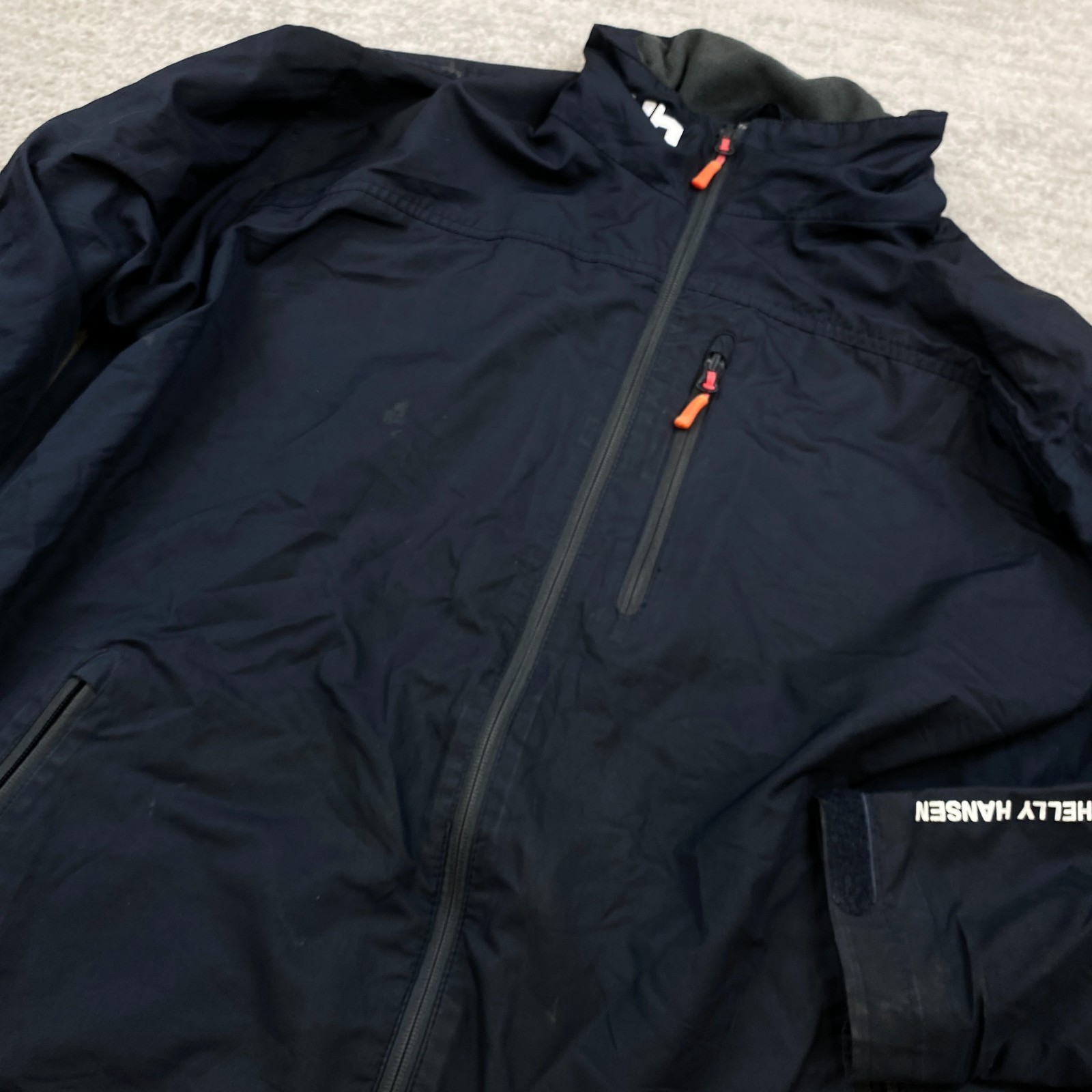 Helly Hansen Sailing Crew Waterproof Coat Jacket XL Black Full Zip Outdoor Rain