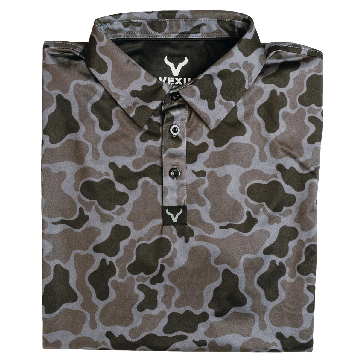 Vexil Brand Black Retro Camo Polo Shirt Men Performance Golf Style Casual Fit
