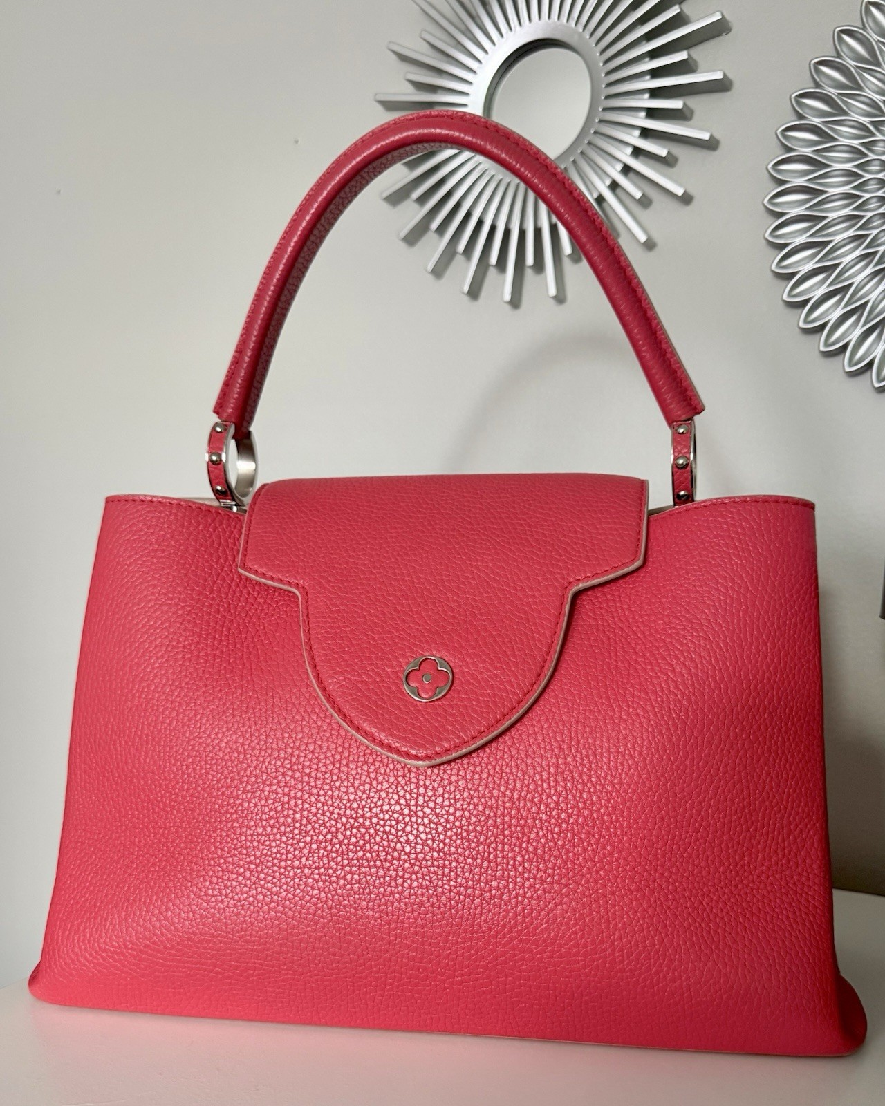 Authentic Louis Vuitton Capucines MM Taurillon Leather Top Handle Bag w/COA