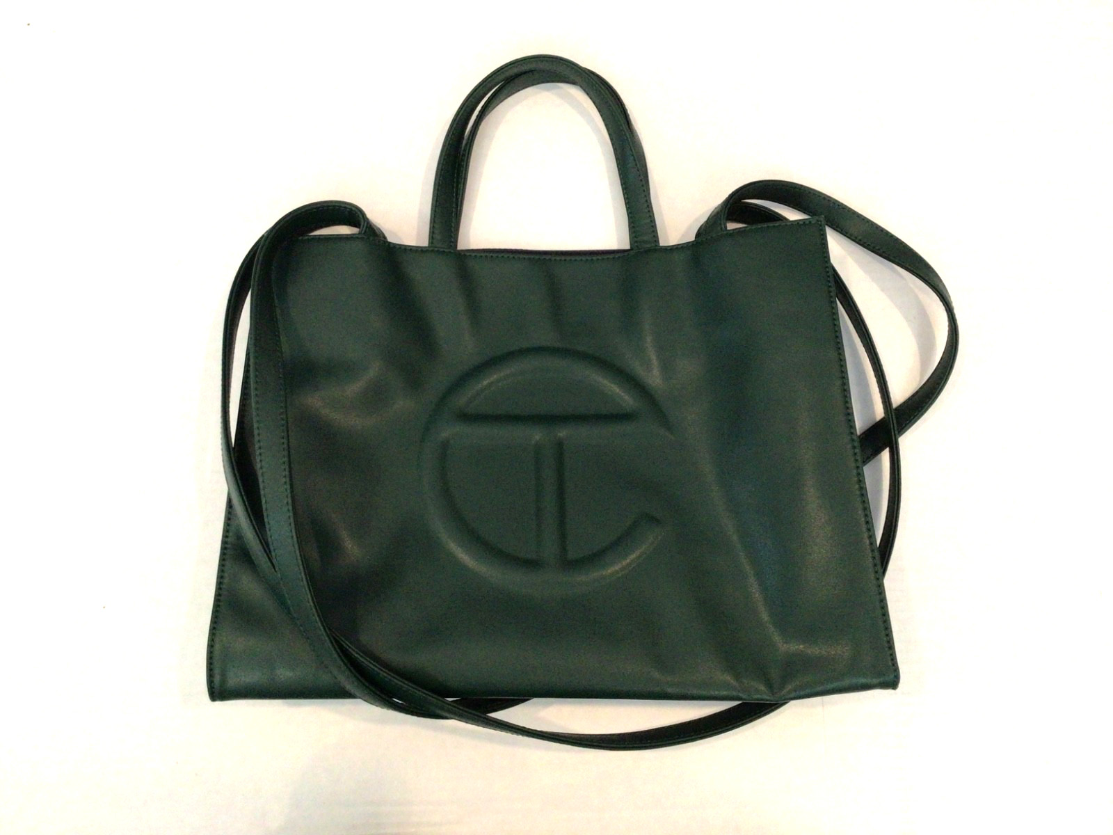 Telfar Medium Shopping Bag Dark Olive Vegan Leather Tote Crossbody TW-ND2147