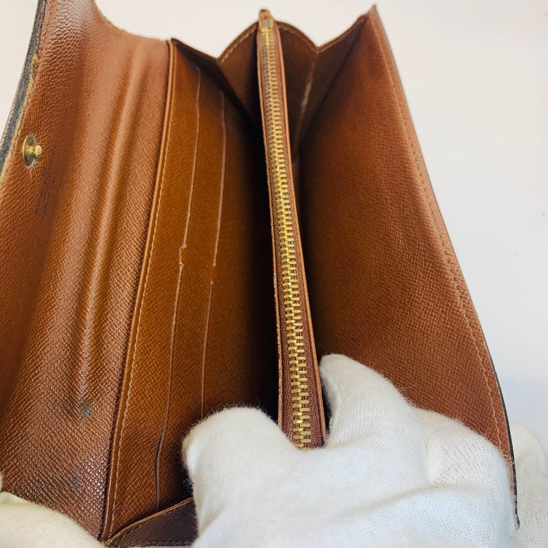 Louis Vuitton Monogram Portefeuille Sarah Long Wallet M61734 Length 7.48 in