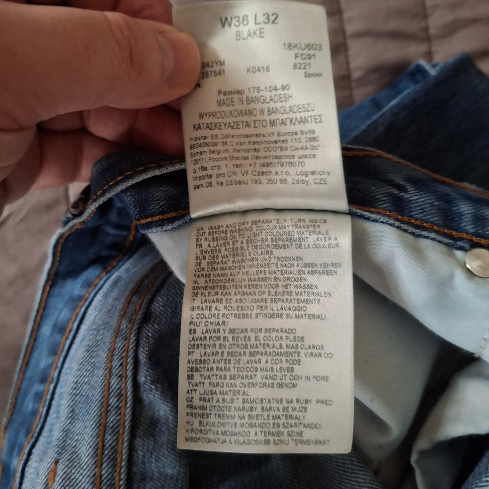 LEE VINTAGE Mens Blake Jeans Blue Stonewash 36W 29-32L Straight Fit VGOOD COND