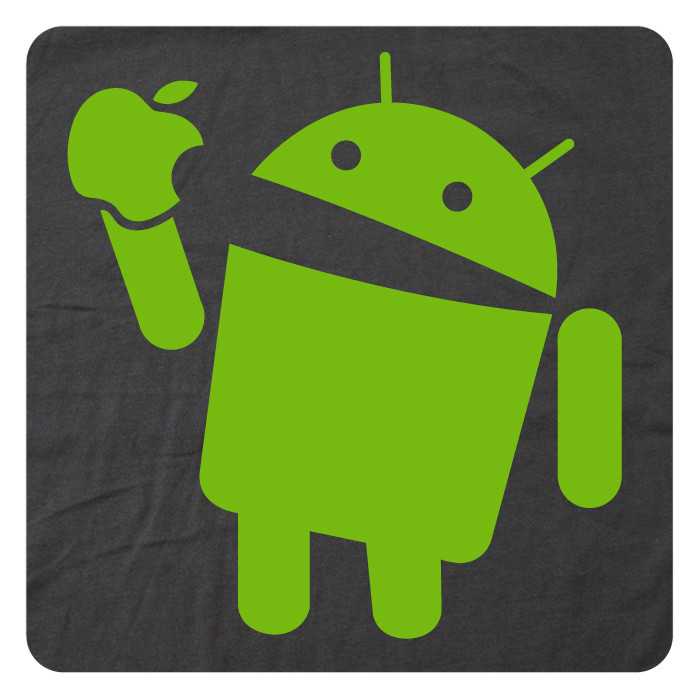 Android Eats Apple Super Soft Cotton T-Shirt FUNNY & Nerdy computer geek TSHIRT!