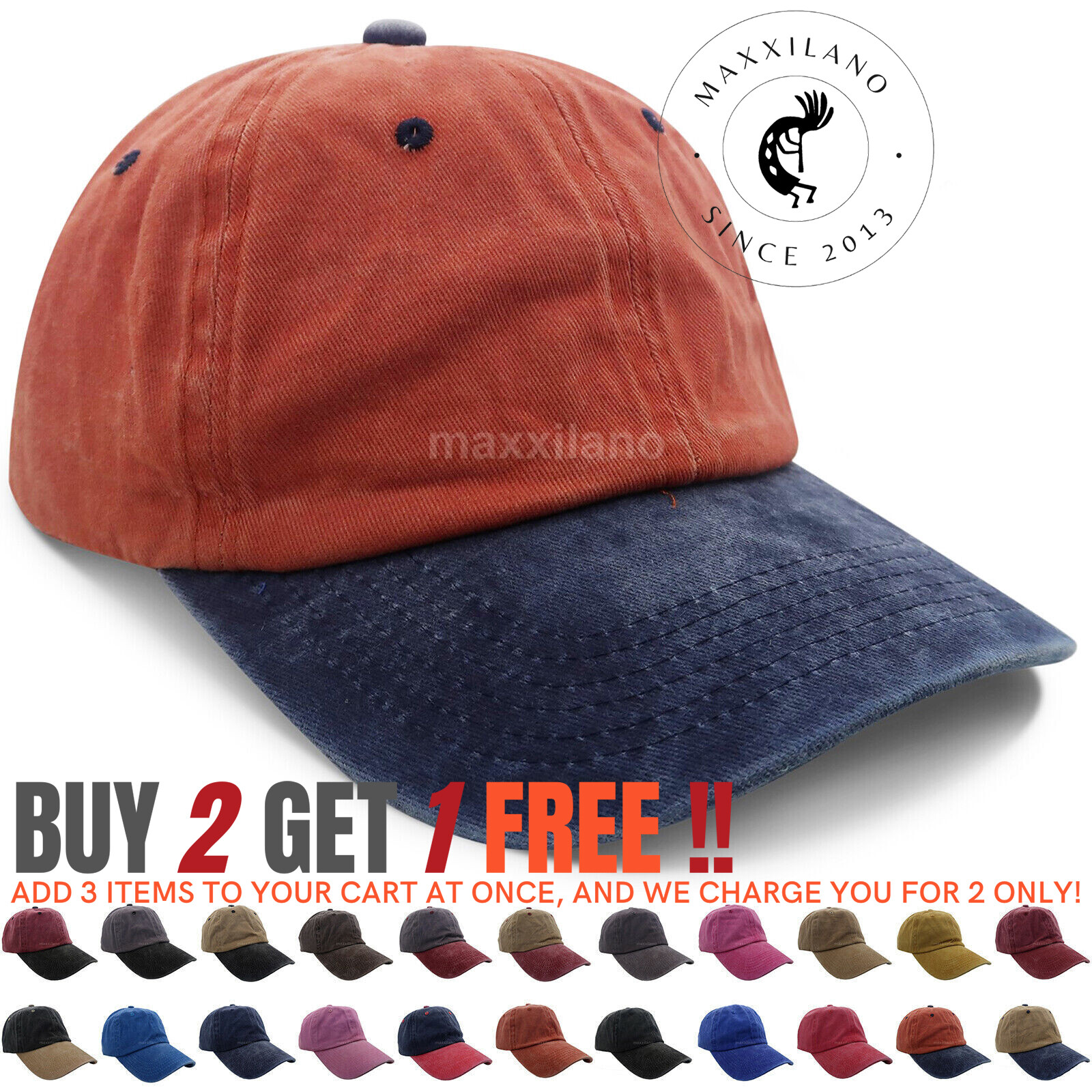 Men Baseball Cap Washed Cotton Polo Style Caps Plain Adjustable Dad Hat Women