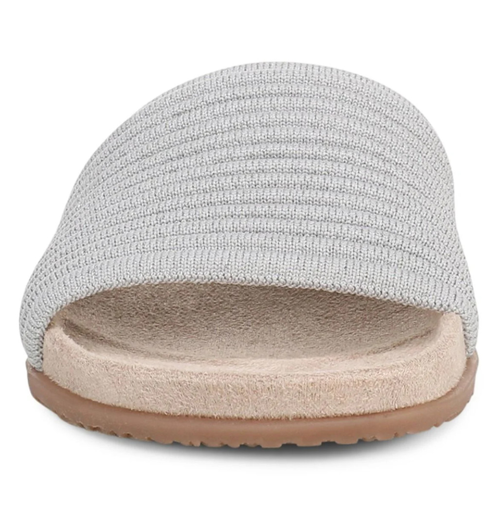Vionic Evie Knit Slide Sandals Women’s Vapor Silver Orthotic Comfort Slip On