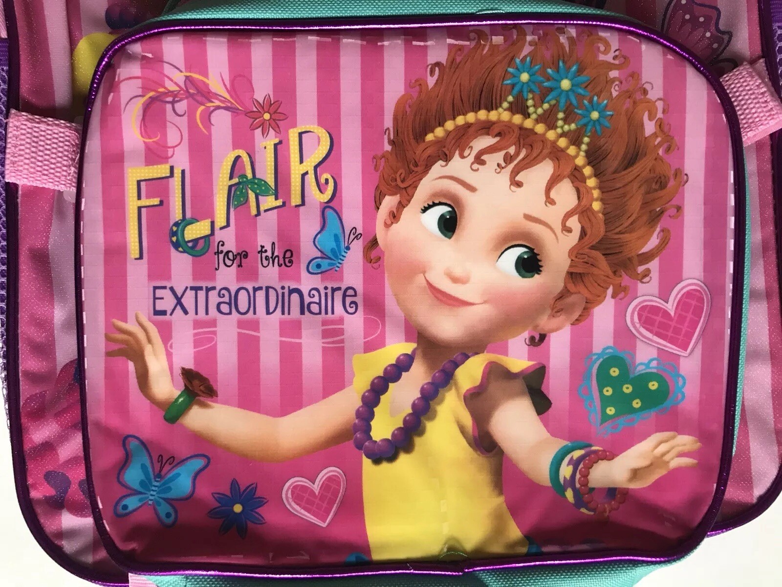 16″ Backpack + Detachable Lunch Fancy Nancy Multi-Compartment Everyday Aqua NEW