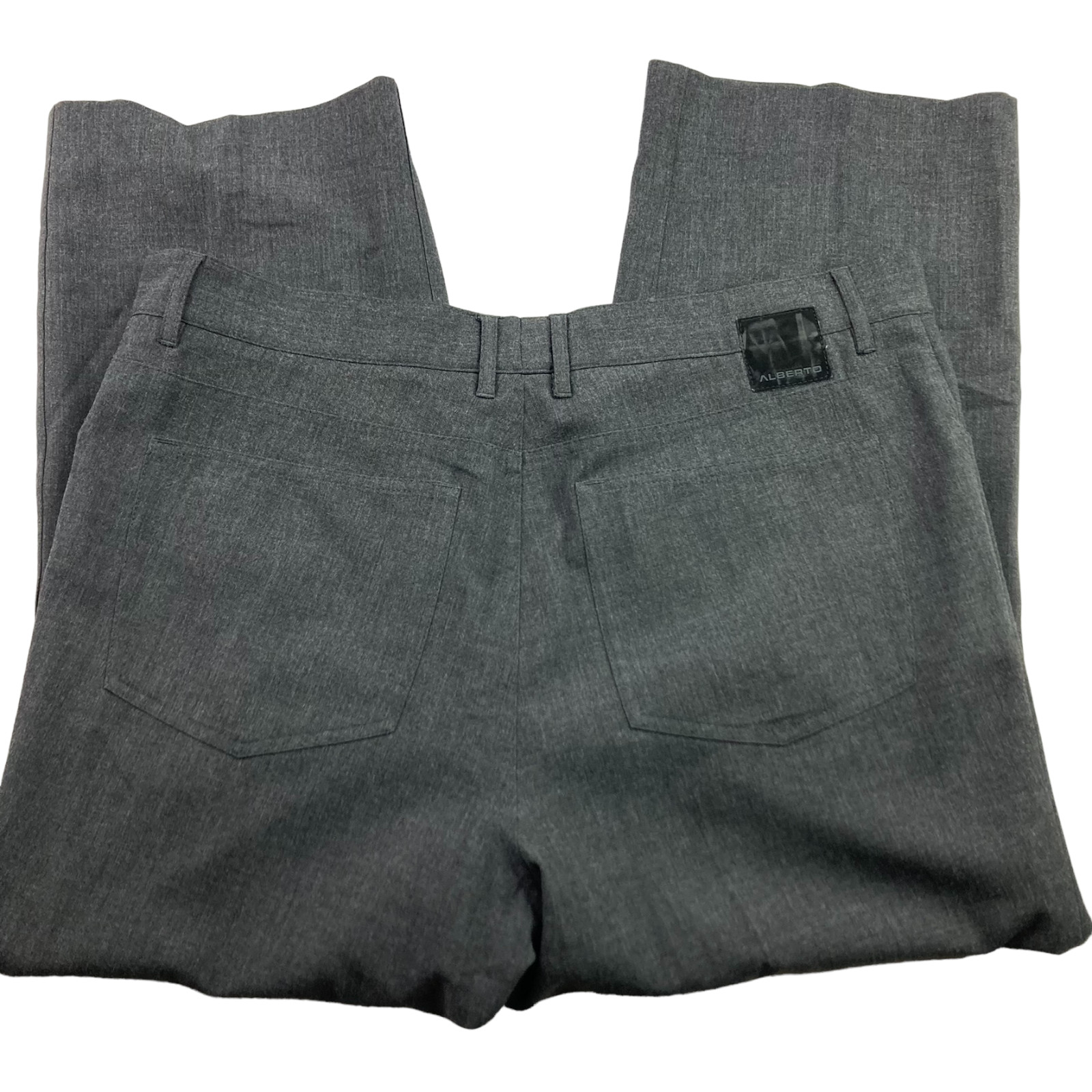 Alberto Men’s Flat Front Ceramica Comfort Fit Pants Dark Gray • 38×26
