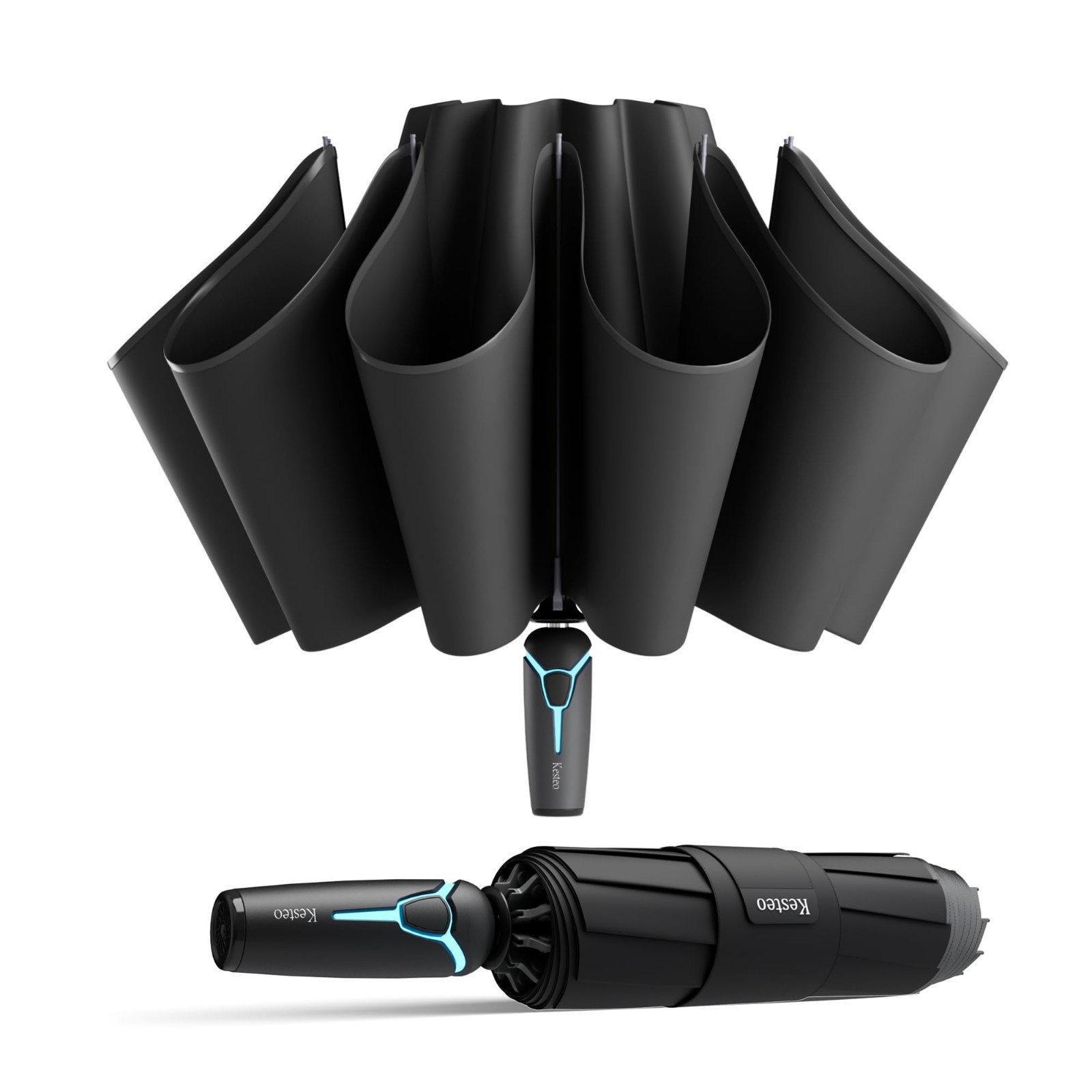 Windproof 52″ Travel Umbrella – Auto Open/Close, 85MPH Wind Resistant, Compact &