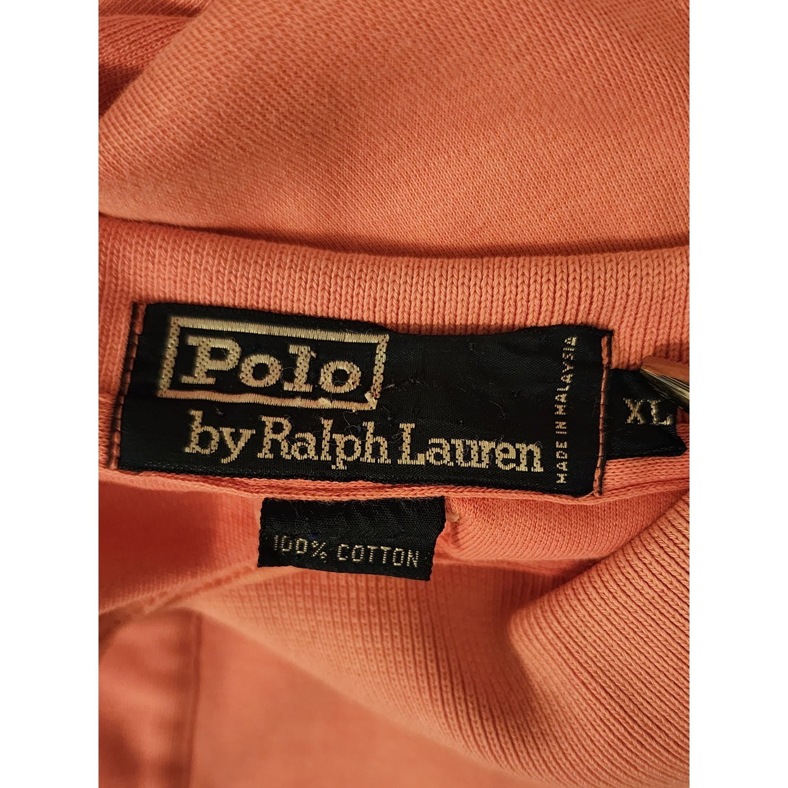 Polo Ralph Lauren Mens XL Salmon Pink Short Sleeve Cotton Pique Polo Shirt