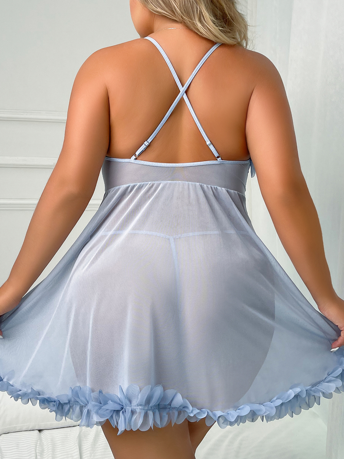 Women Lace Sexy-Lingerie Nightwear Babydoll Sleepwear Bodysuit Dress Plus Size