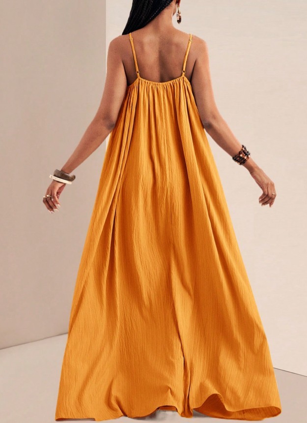 Summer Casual Wide Swing Hem Sleeveless Long Dress Relaxed Fit Floor Length Vaca