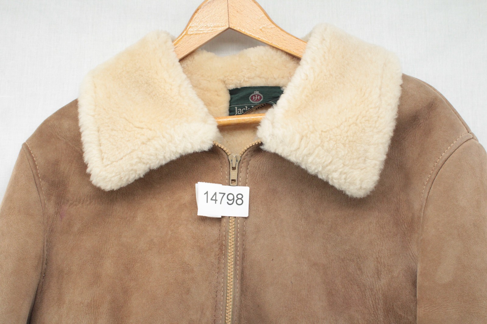 VTG Sheepskin Shearling Suede Coat Jack Henry Yellowstone Cabincore Men L 42 Tan