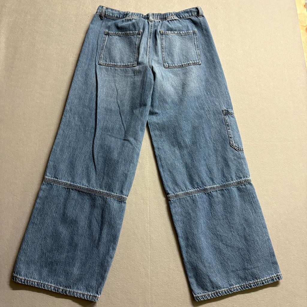 Celebrity Pink Carpenter Jeans Womens Medium Blue Denim Wide Leg Elastic Back