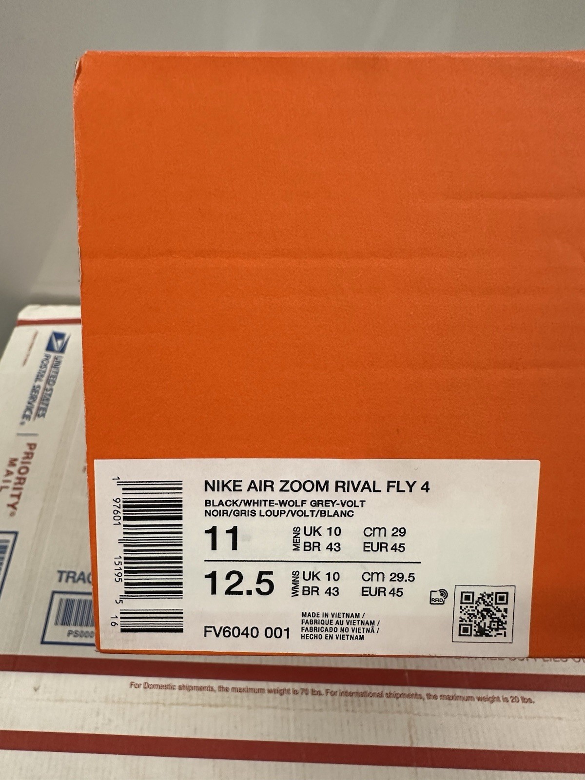 Nike Air Zoom Rival Fly 4 ‘Black White Volt’ FV6040 001 Size 11