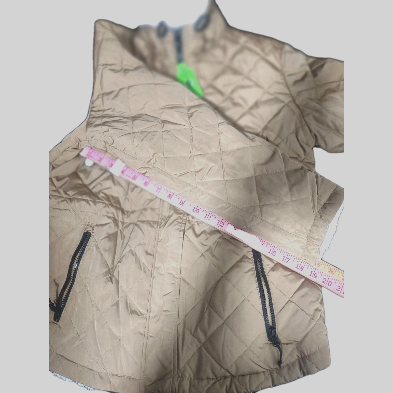 Free Country Women’s Large Switch It Up Cloud Lite Reversible Jacket Tan/White