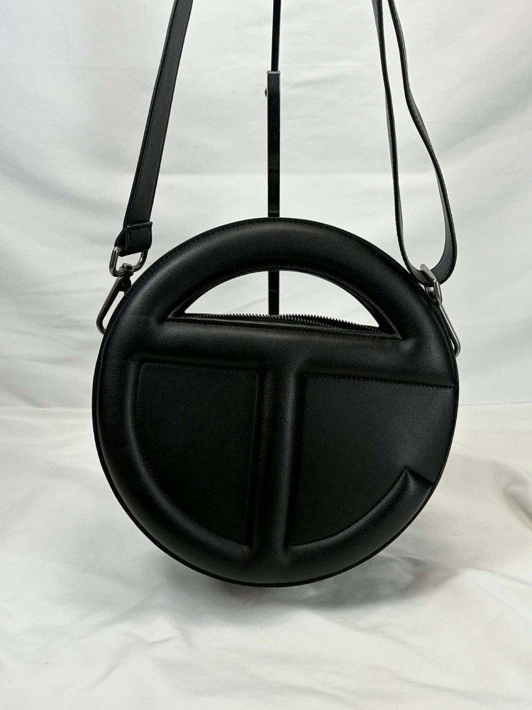 Telfar Circle Bag black Round Crossbody Unisex Leather Logo SPB JA-363887