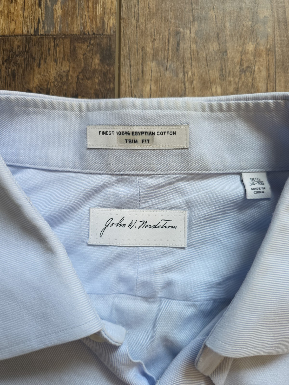 John W. Nordstrom – Trim Fit Egyptian Cotton Dress Shirt – 16.5 34/35 – Blue