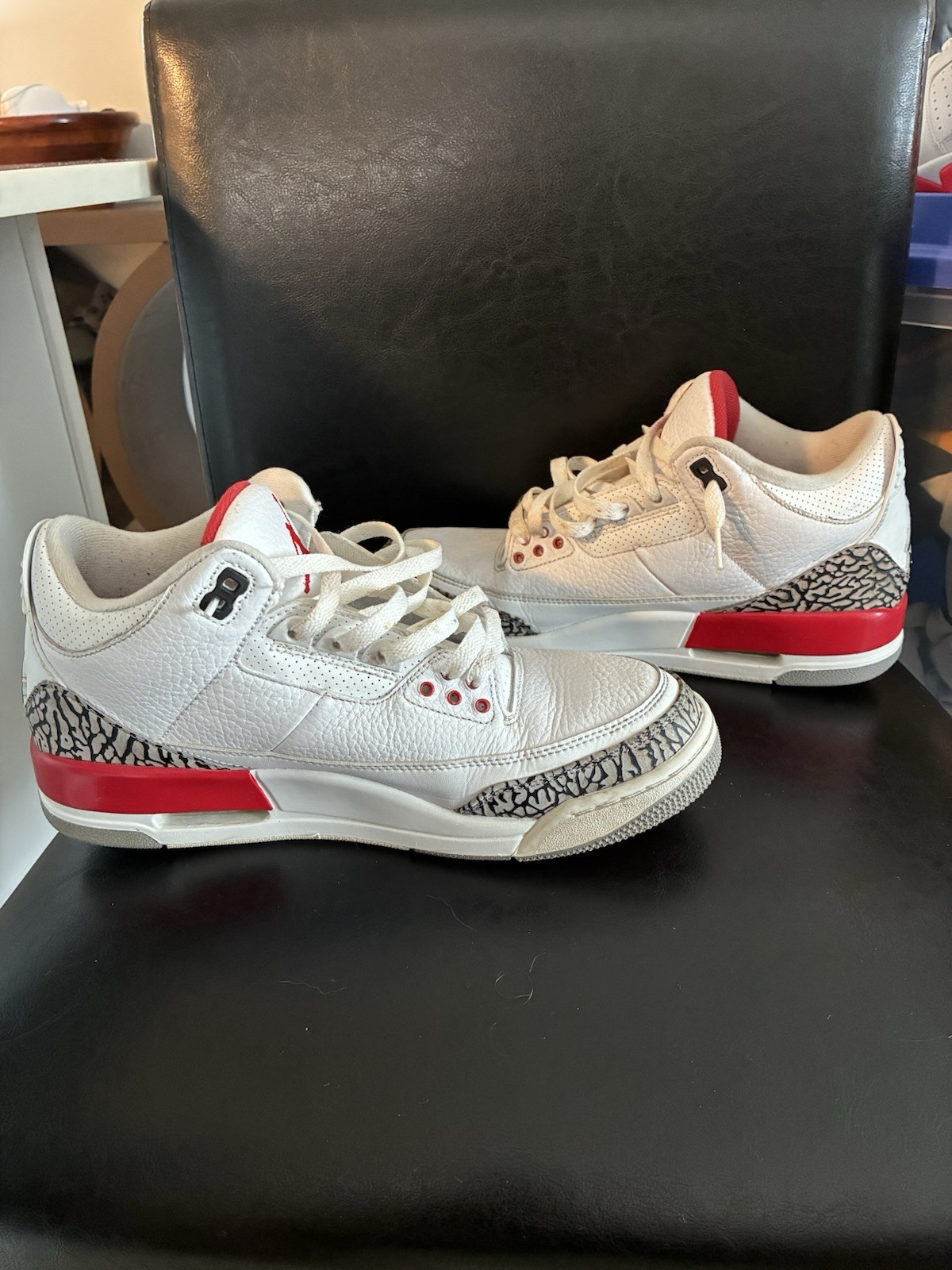 Jordan Air Jordan 3 Retro Fire Red 2013 Men’s White/Red/Gray Elephant Print