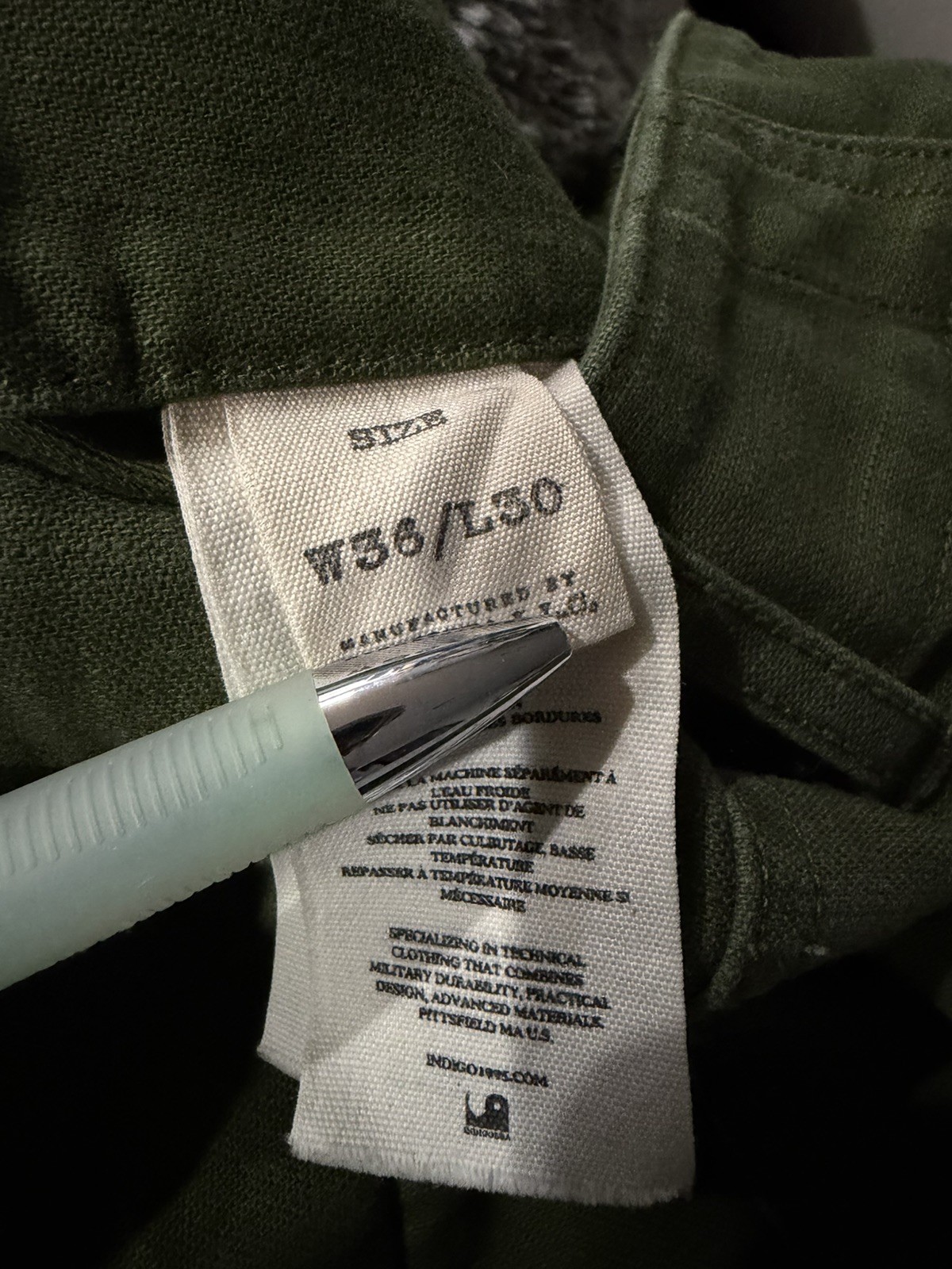 Worn OG-107 Fatigue Utility Pants Military Sateen Army Green Indigosea 36×30
