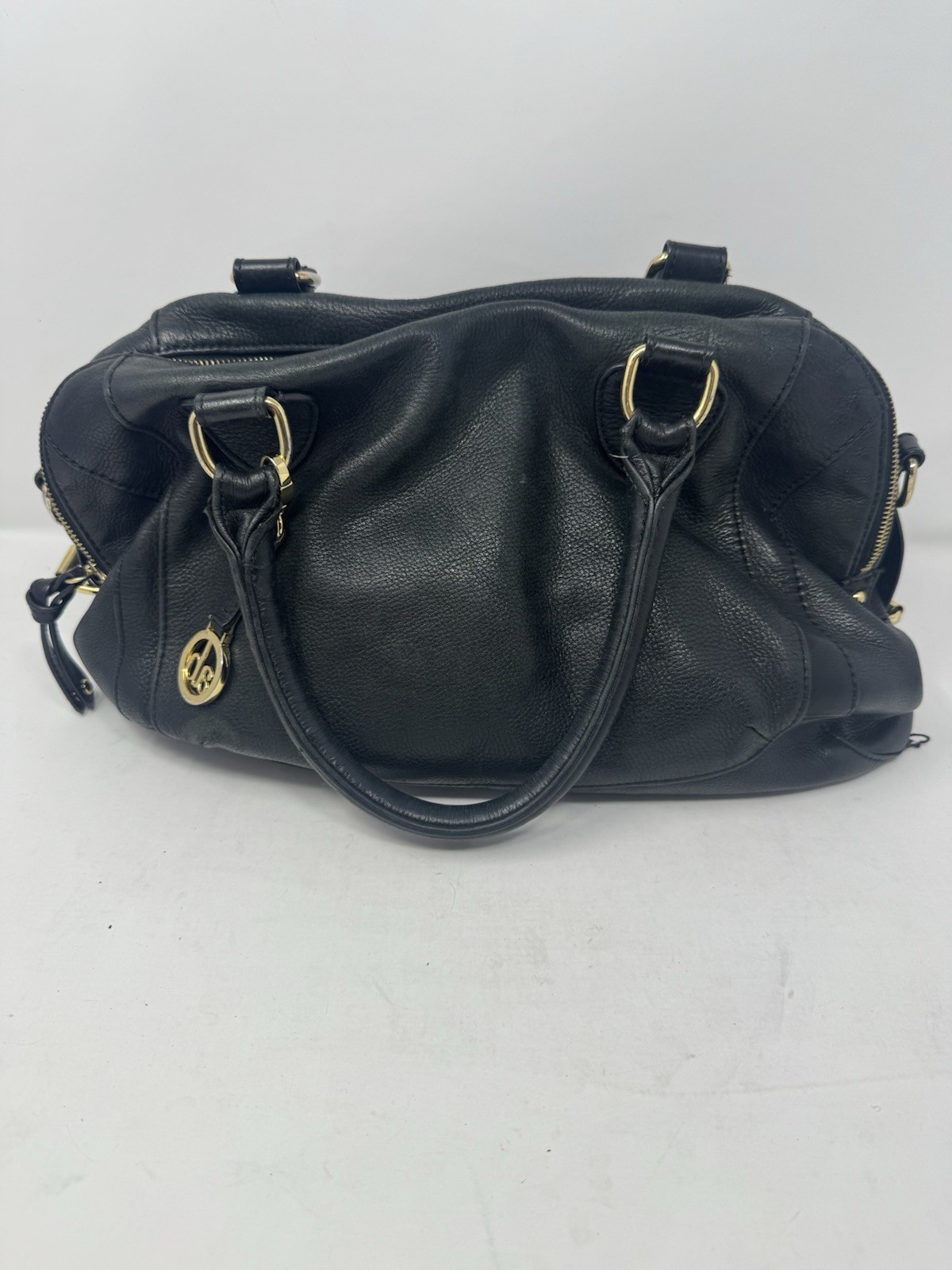 Audrey Brooke Purse black gen leather shoulder bag tote, Some wear As Shown