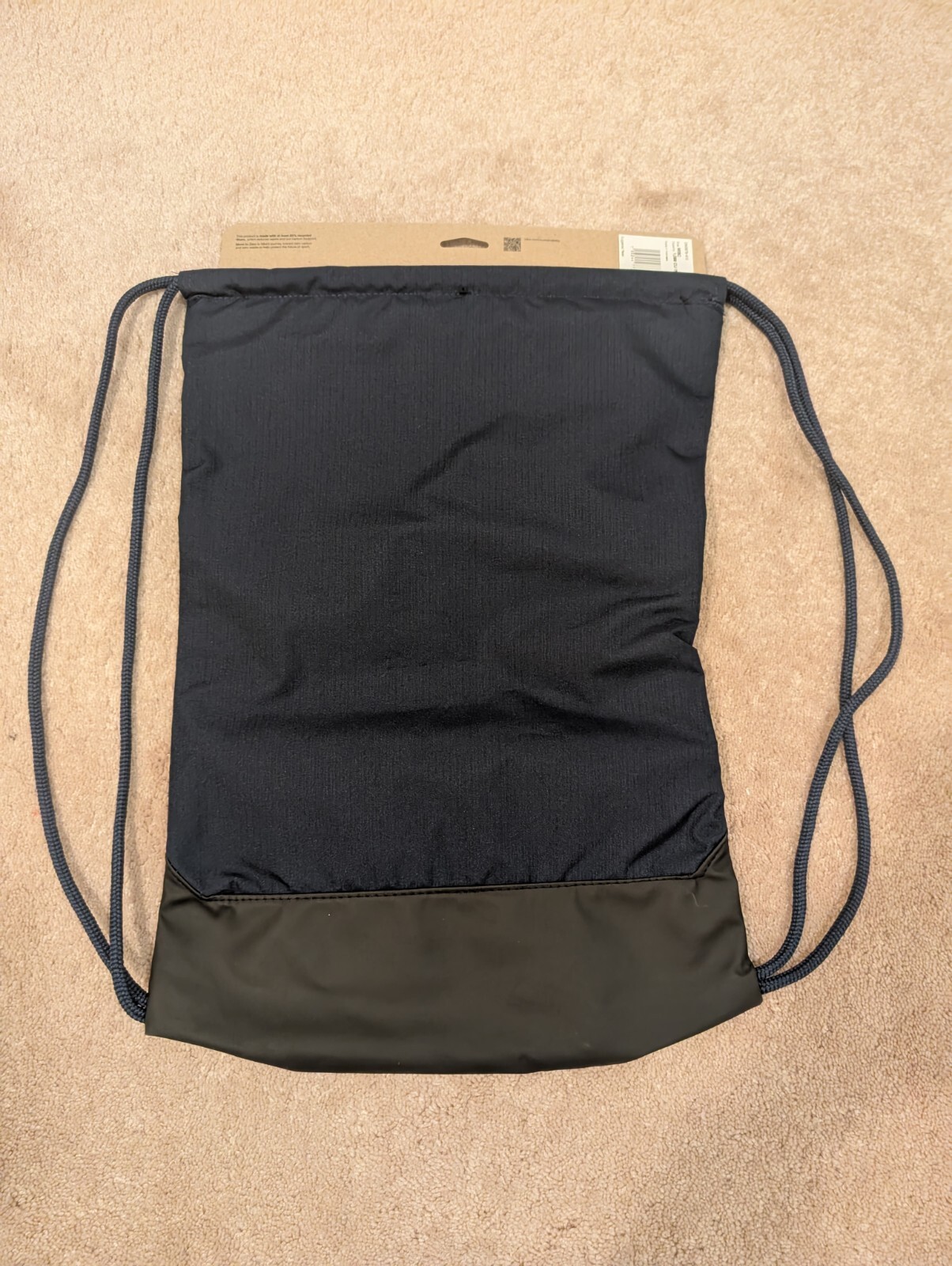 Nike Brasilia 9.5 Drawstring Training Gym Bag Sack Pack DM3978-410 Midnight Navy