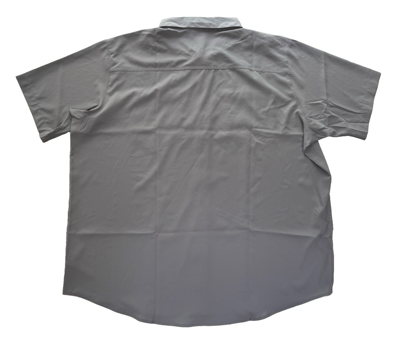 Columbia Mens Red Eagle Lake Short Sleeve Shirt Gray 2X UPF 40