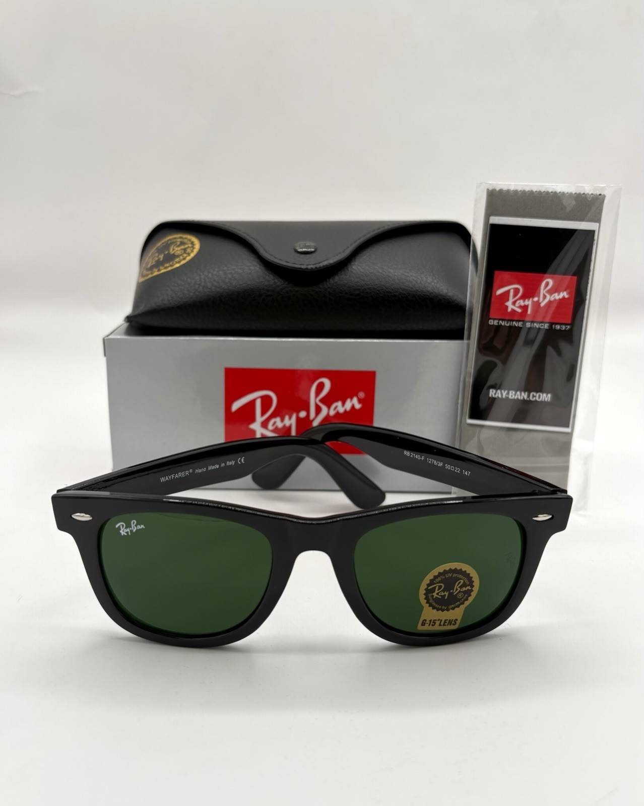 Ray-Ban RB2140 Wayfarer Classic Sunglasses Sunglass Black Frame Gray Lens 50mm