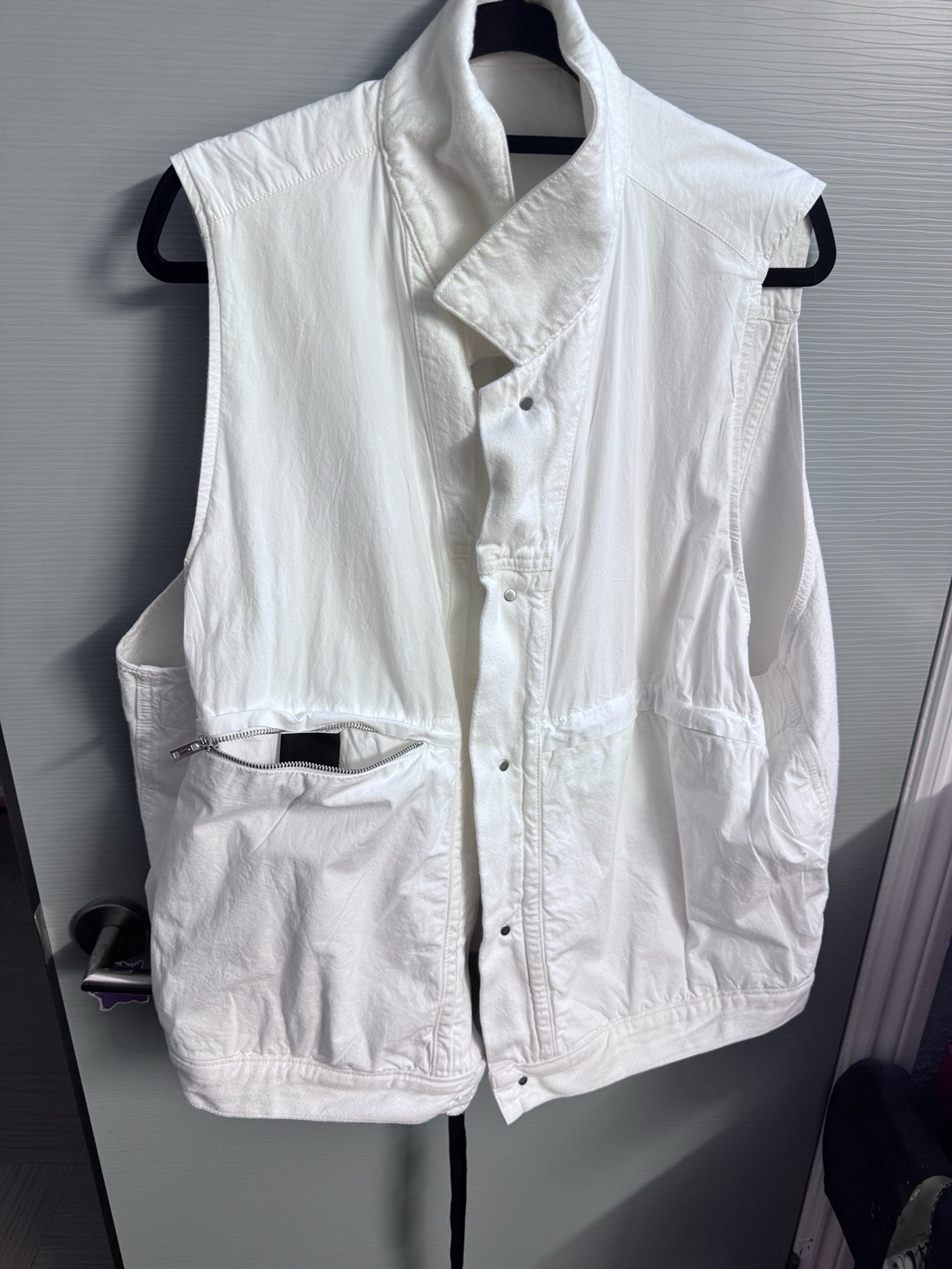 Ann Demeulemeester SS 22 denim vest white sz 50