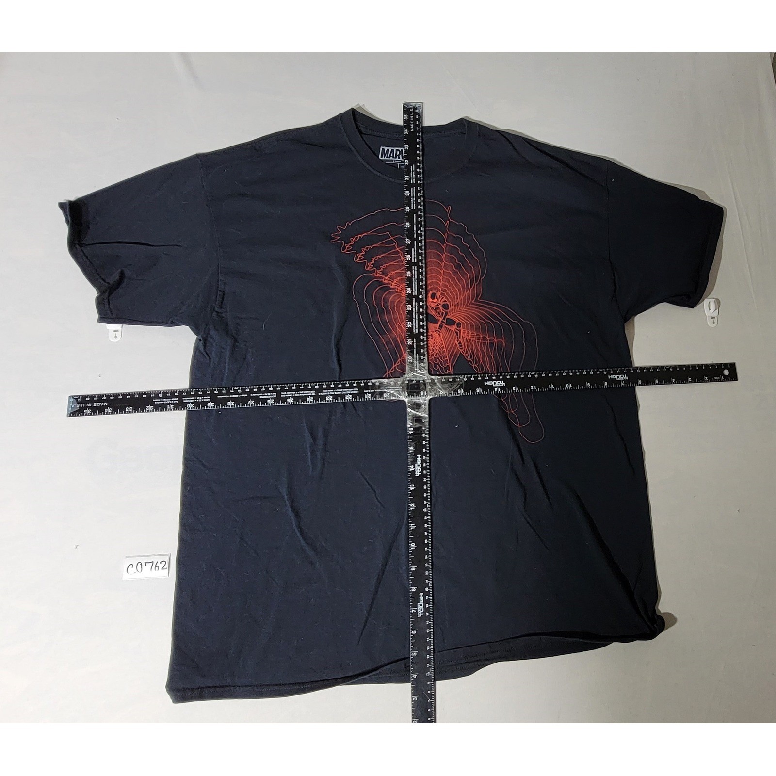 Marvel Ant-Man Loot Crate Graphic T-Shirt Mens 2XL Black Red Topographic Print