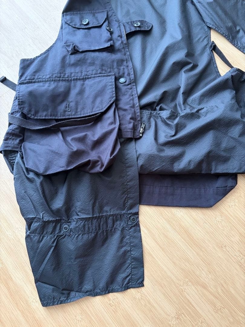 Engineered Garments Game Vest Black Double Cloth 2021AW Size M F/S