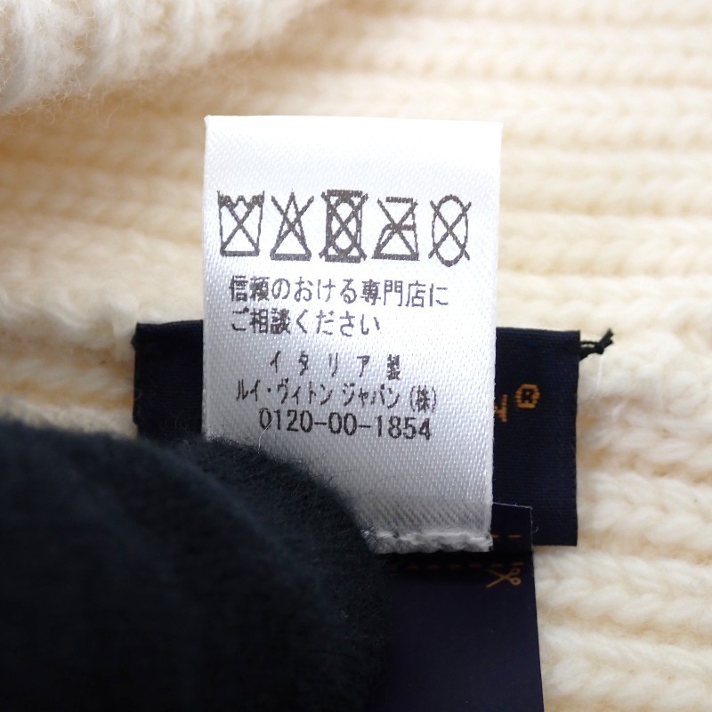 LOUIS VUITTON M77873 S Knit cap Bron/white Women