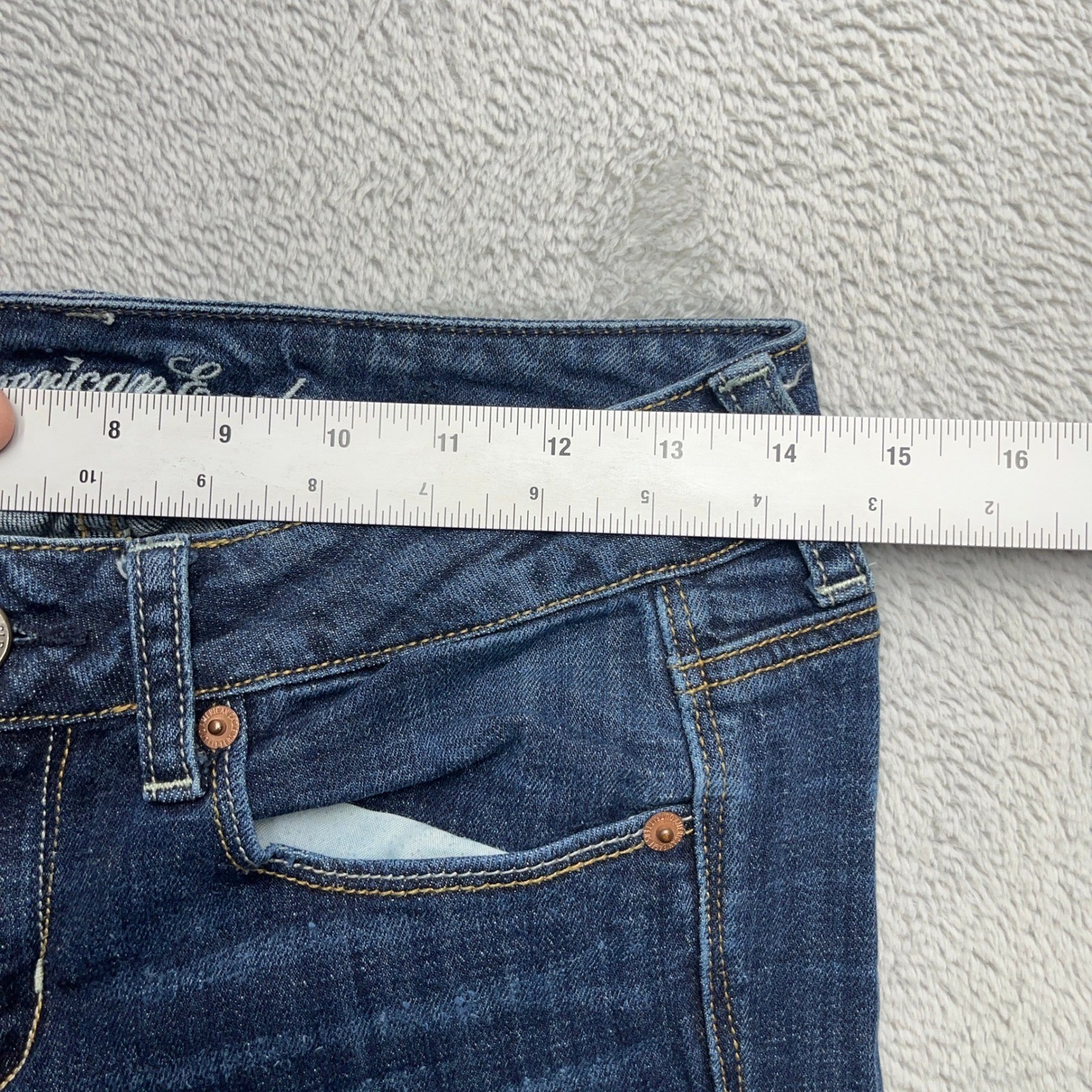 American Eagle Outfitters Skinny Kick Flare Jeans Women 4 Blue Dark Wash Stretch