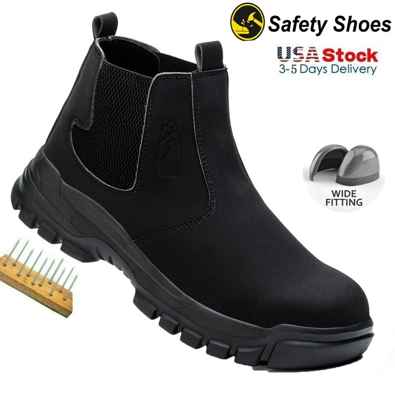 Men’s Steel Toe Work Boots Waterproof Lightweight Safety Shoes Non-Slip boots