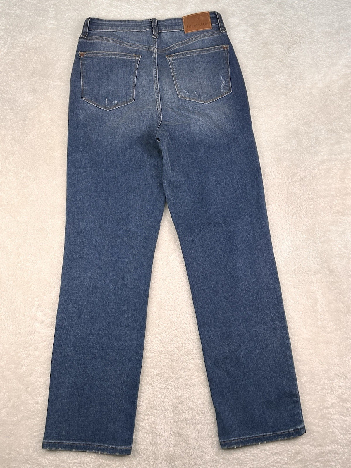 Judy Blue Jeans Women’s Sz 5/27 High Waist Straight Distressed Fade JB8601 DK