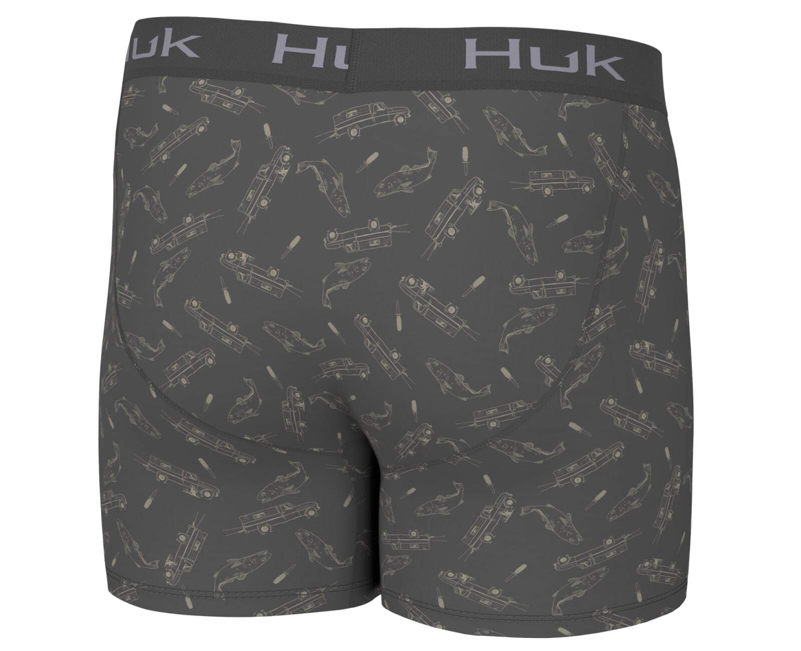 HUK Fish Wagon Boxer Brief H5000045-013 Volcanic Ash CHOOSE YOUR SIZE!