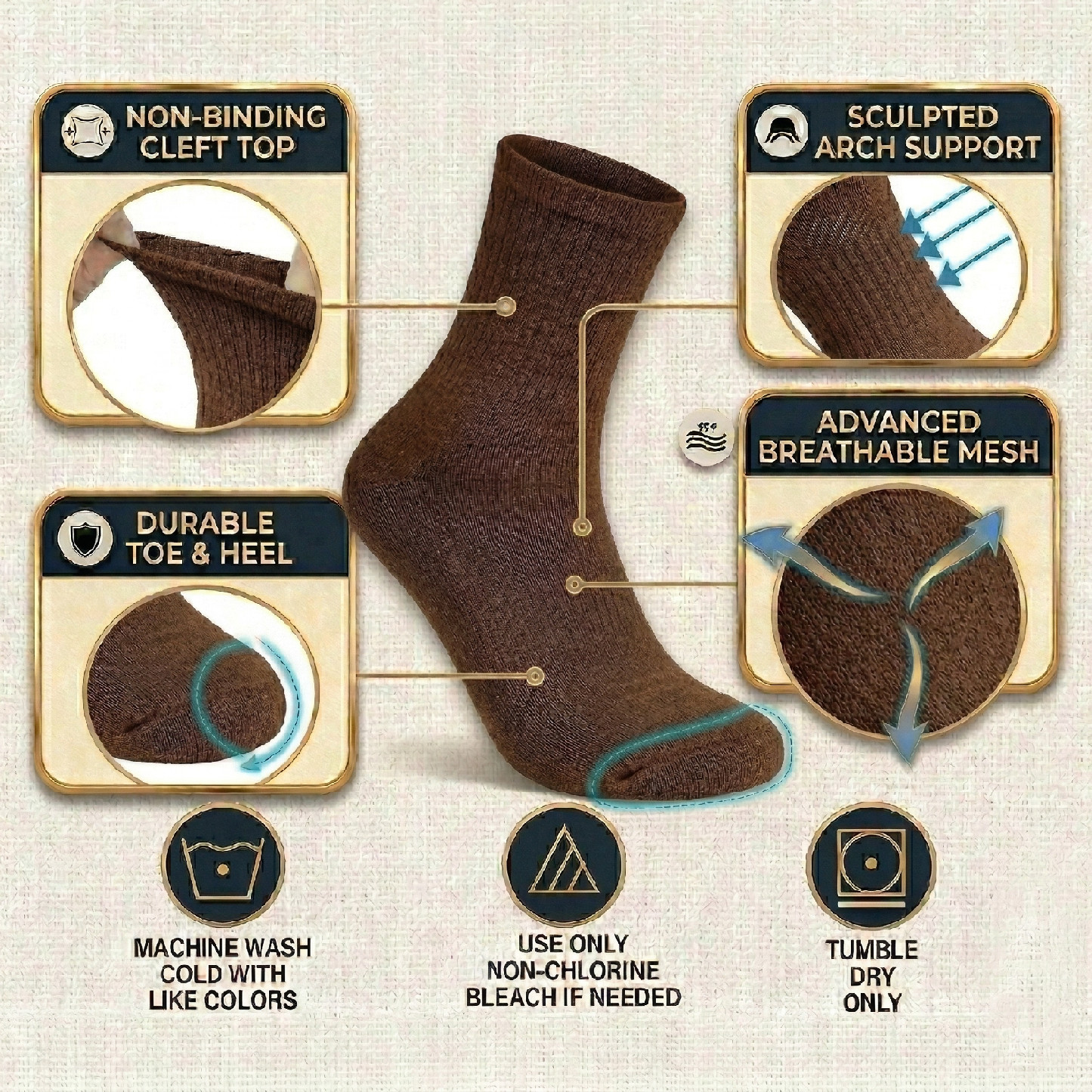 9 Pairs Diabetic Socks Quarter Ankle Mens Circulatory Health Cotton 9-11 10-13