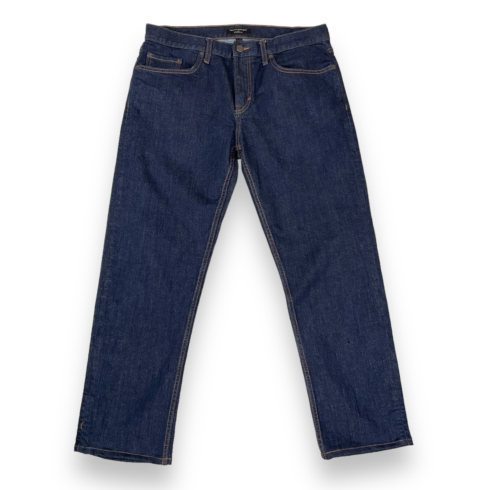 Banana Republic Jeans Men 33×30 (ACTUAL 34×27.5) Dark Blue Straight Fit Denim