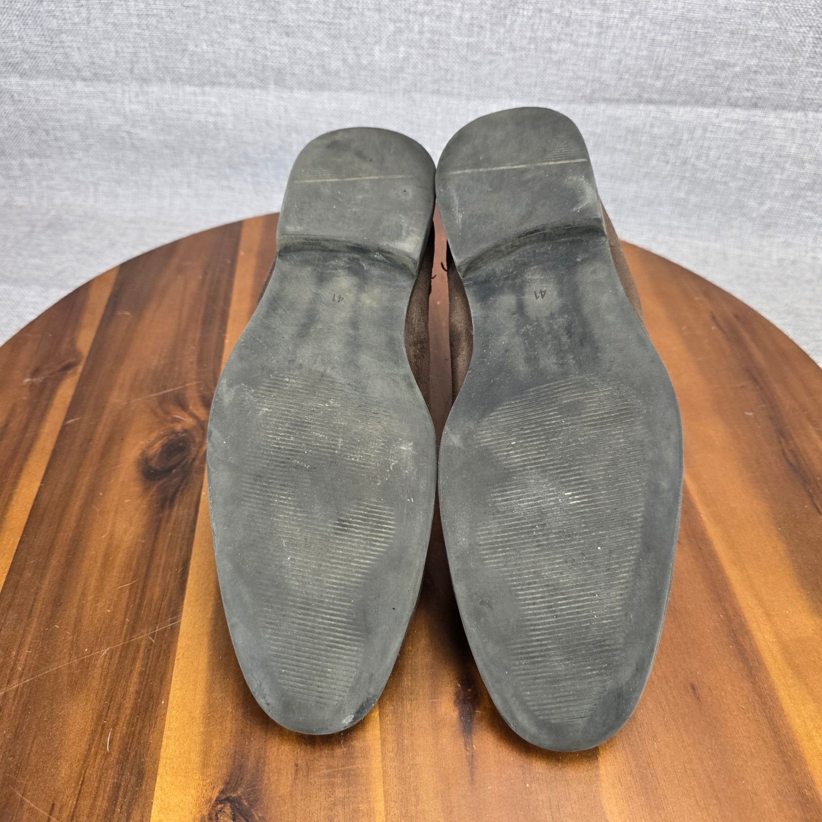 Mens Brown Suede Chelsea Boots Ankle Pull On Elastic Gore Size EUR 41 US 8.5