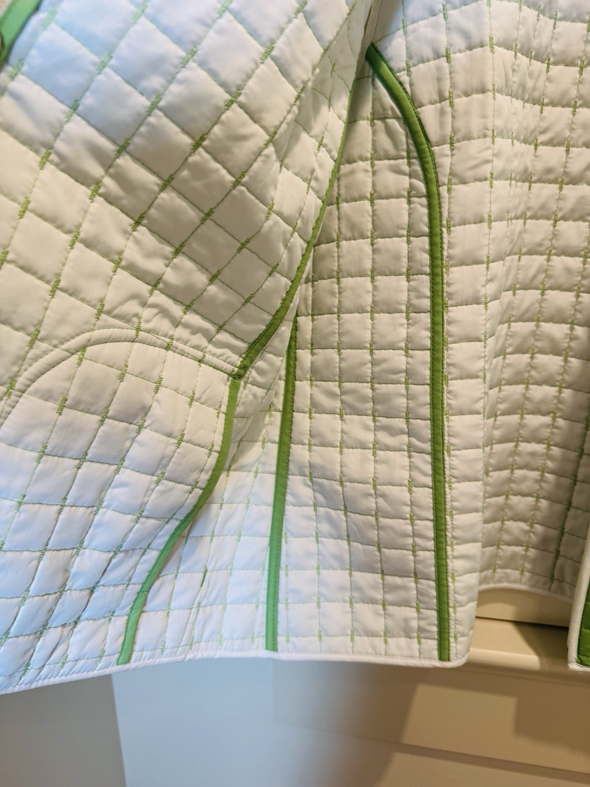 Coldwater Creek Reversible Quilted Vest Women Size 1X Green White