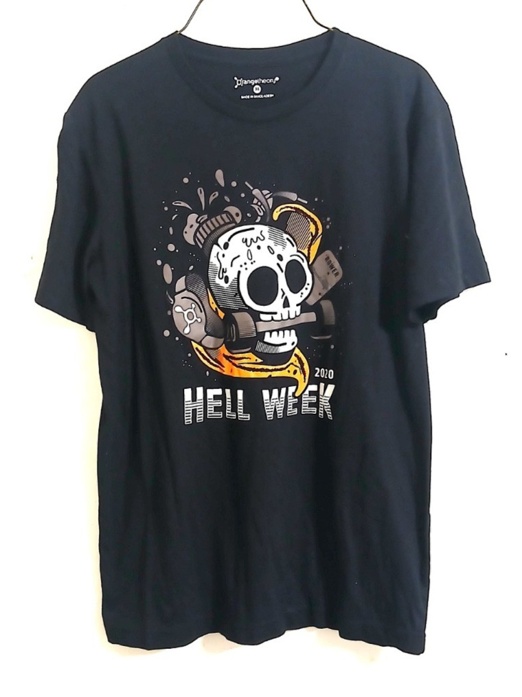 Orangetheory Fitness Hell Week 2020 Skull Barbell Graphic T-Shirt Black M