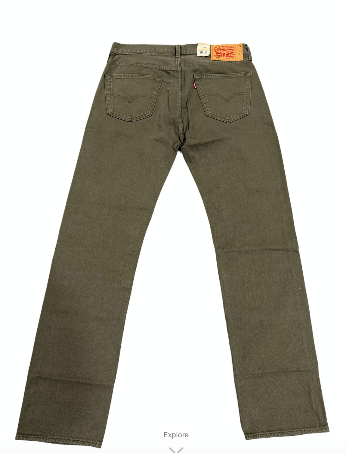 Levis 501 Jeans New Mens Original Button Fly Color Olive 005013543