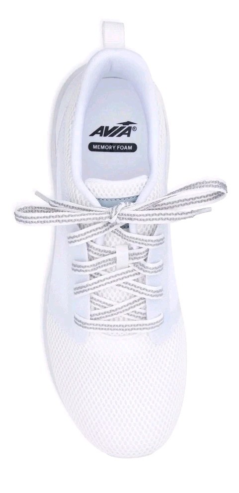 Avia Women’s Memory Foam White Lace-up Athletic Running Sneakers Shoes: 6-11