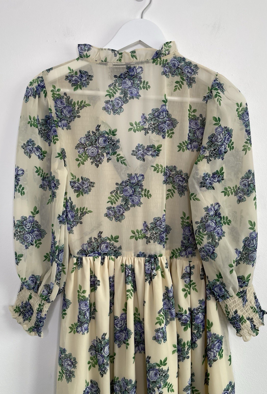 NWOT Asos Design Floral Smocked Midi Dress Cottagecore Boho Wedding Guest 10
