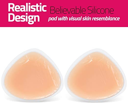 Silicone Breast Forms C Cup Triangle Self-adhesive TG Silicone Pads Bra Inserts