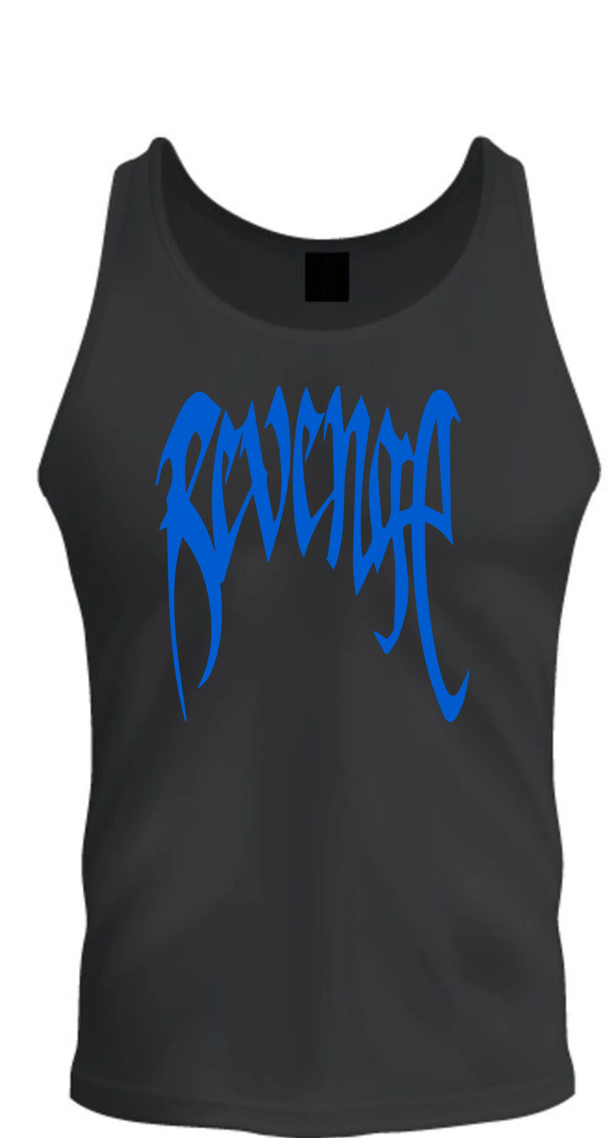 Revenge Blue Gothic Style Graphic Tank Top Sleeveless Streetwear Design