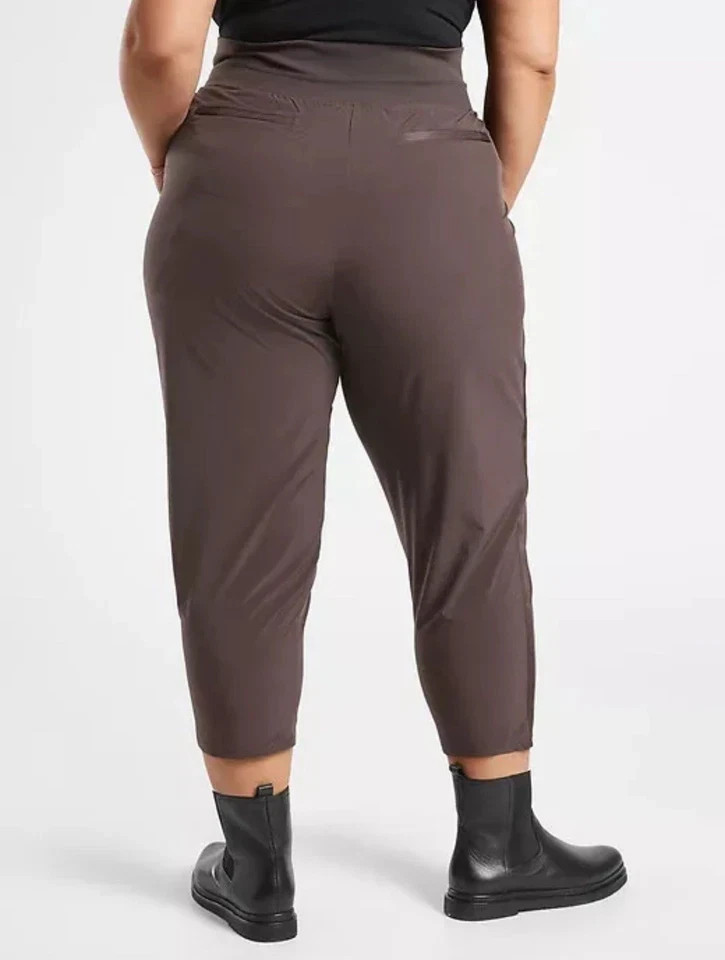Athleta 18 Nolita Slim Tapered Crop Pant Walnut Brown #980400 Stretch