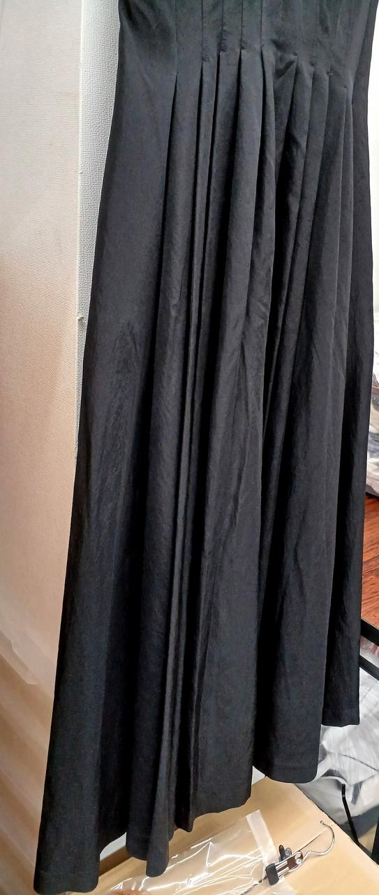 Fray I.D V-Neck Dress Black Size 1 51in Front & Back Knit Sleeveless